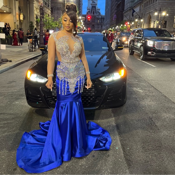 Mermaid Sequence Royal Blue Prom dress